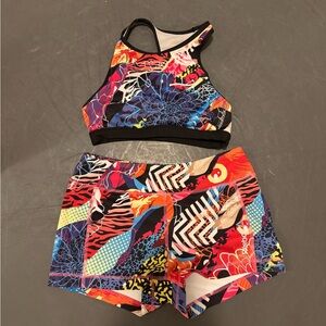 Reebok Multicolor Sports Bra and Shorts Set